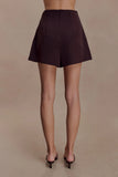 Simone Pleated Suiting Short Dark Chocolate