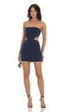 Corset Cutout Dress in Navy