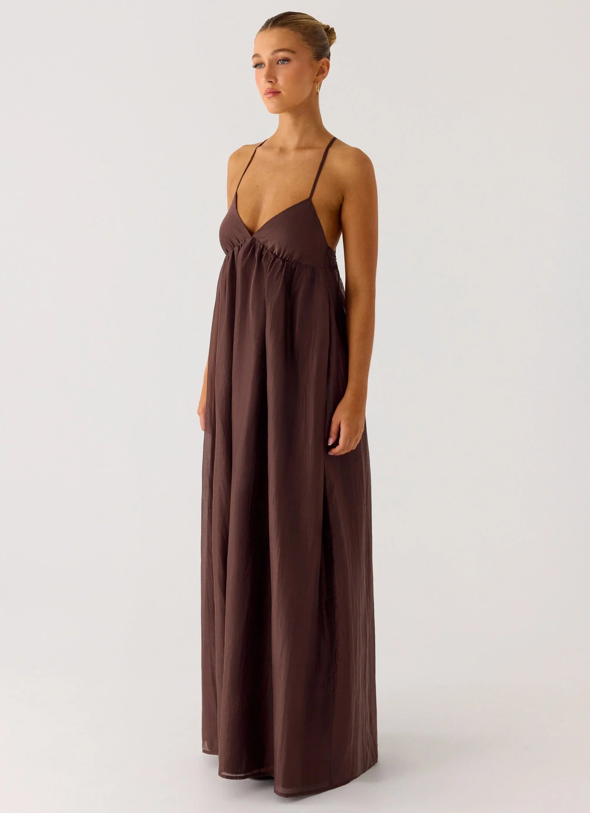 Losario Maxi Dress Cool Chocolate