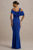Nala Blue Asymmetric Maxi Dress With Split