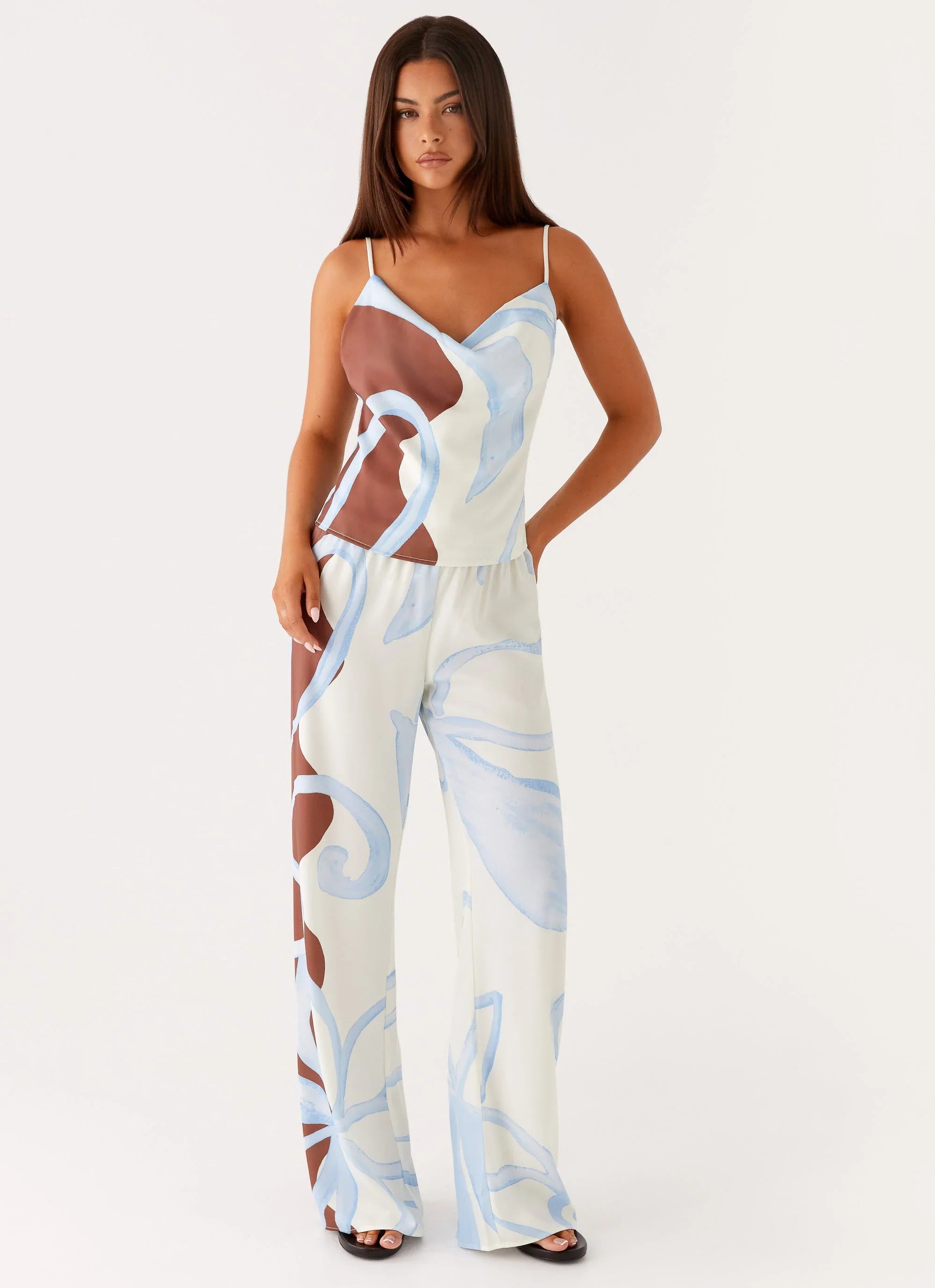 Deacon Low Rise Pants Bloom Wave Print