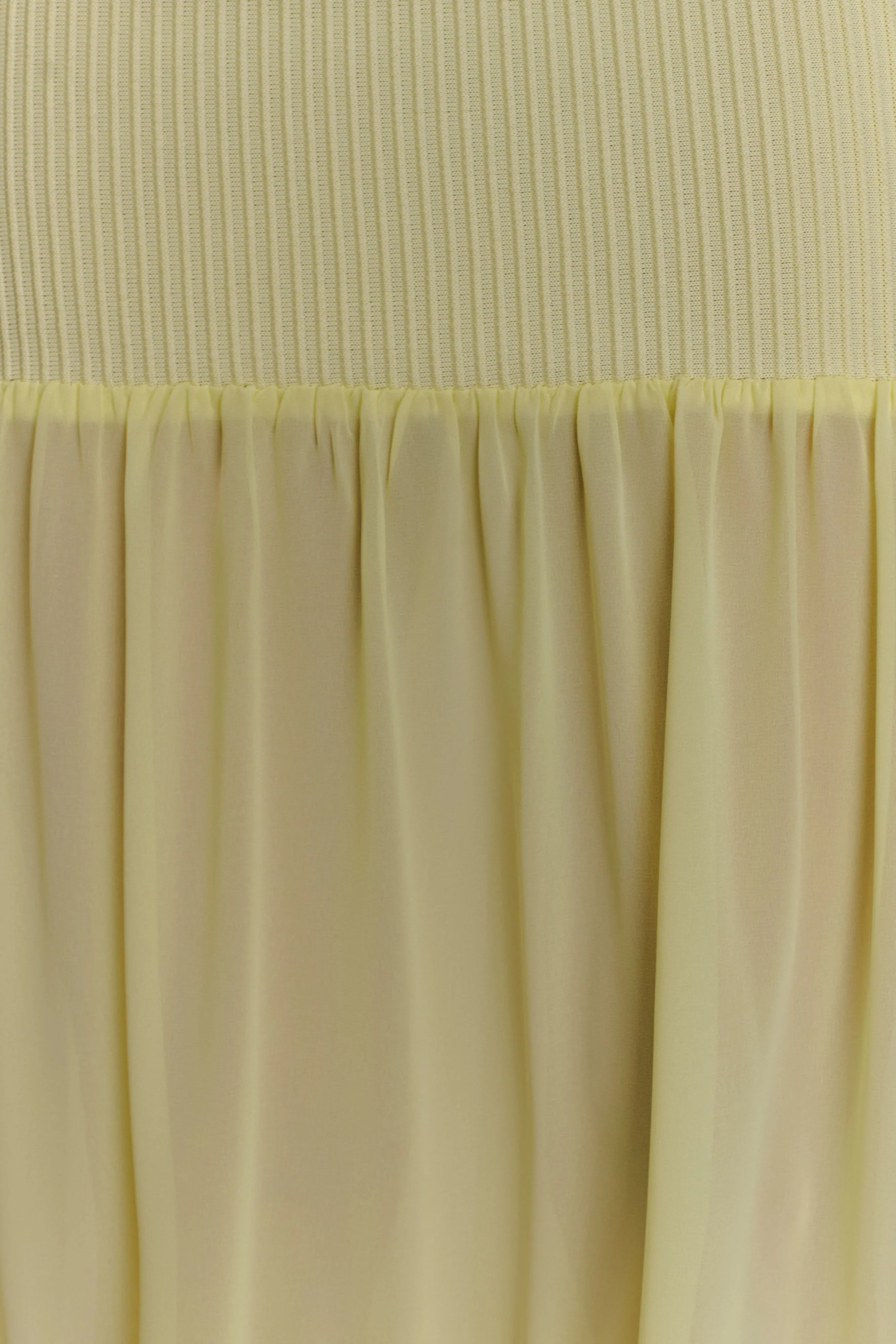 Haille Knit Chiffon Maxi Dress Lemon