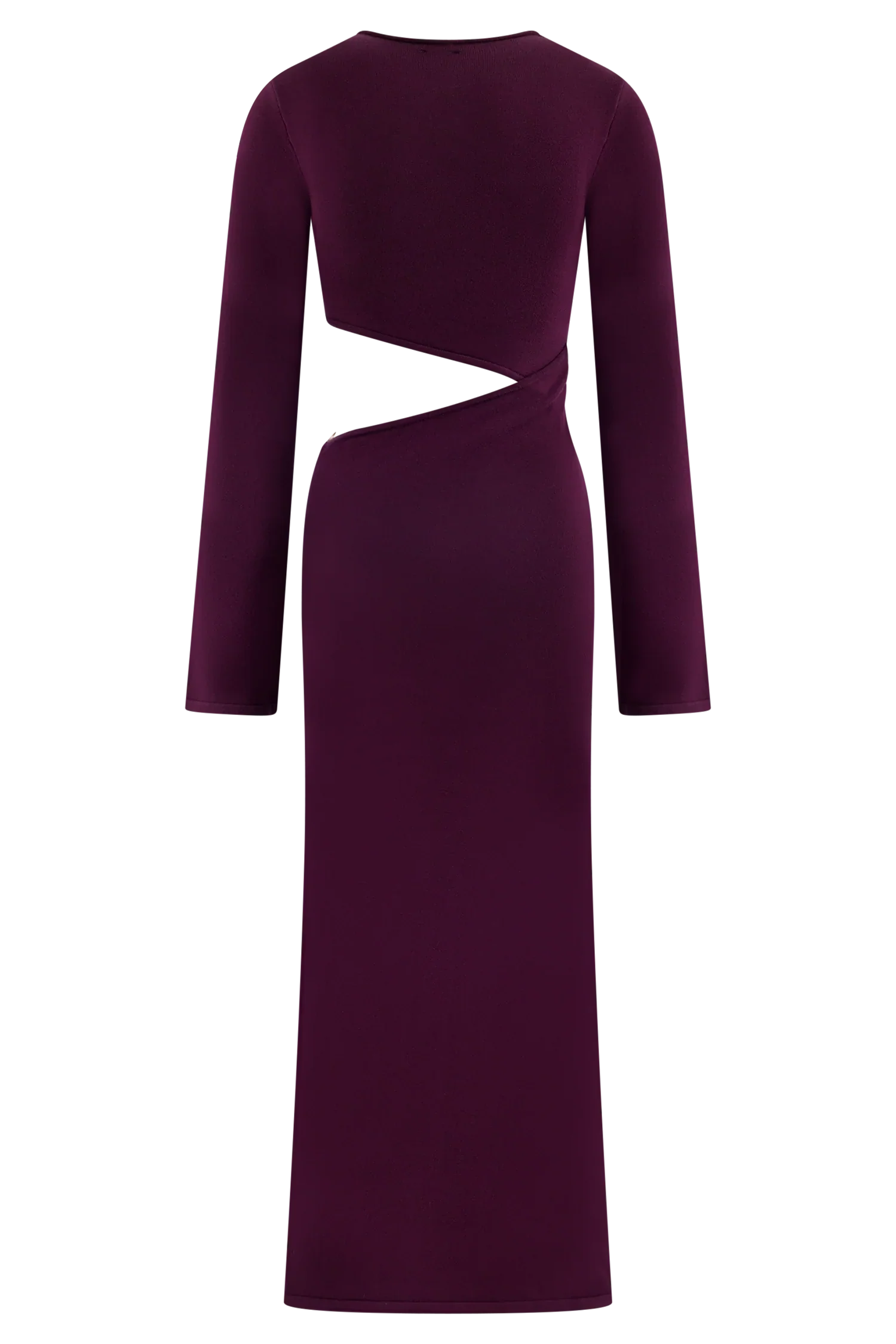 Azariah Long Sleeve Knit Midi Dress Plum