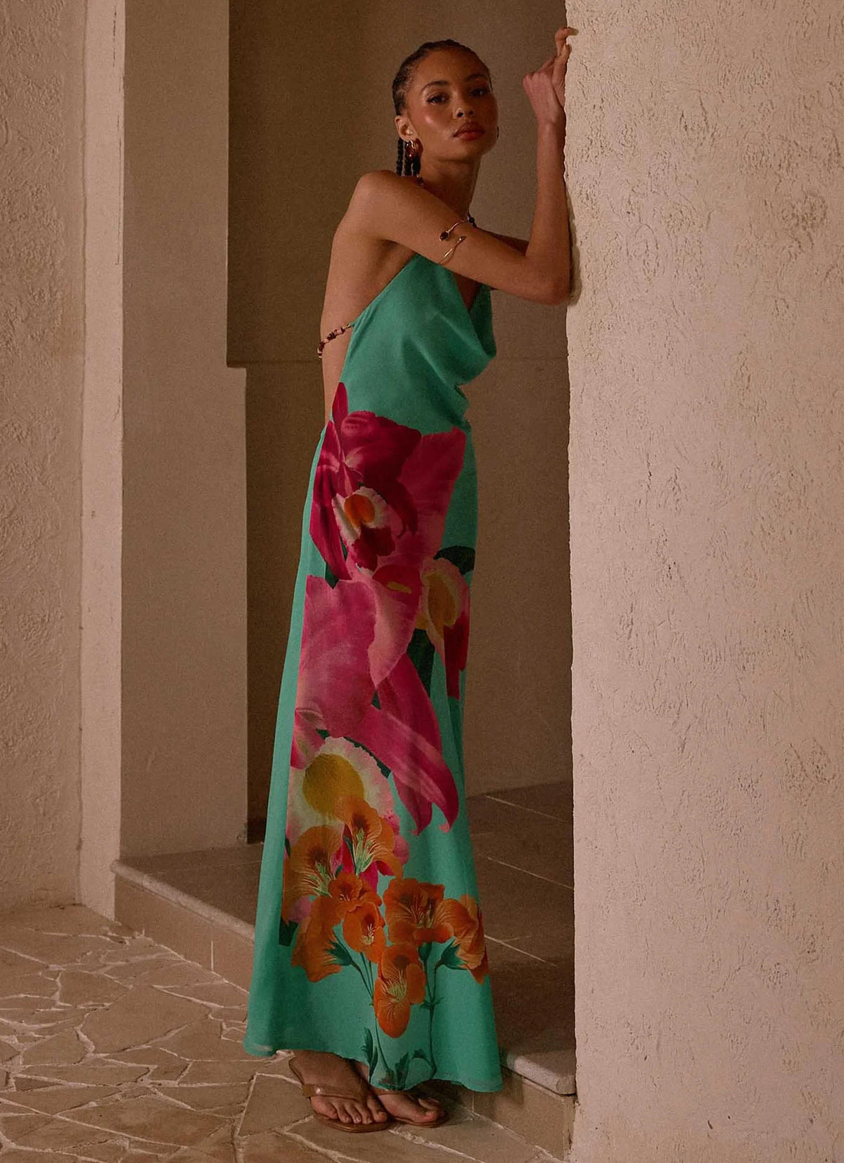 Morning Crush Cowl Maxi Dress Jungle Bloom