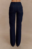 Remington V Front Straight Leg Jeans Indigo Blue