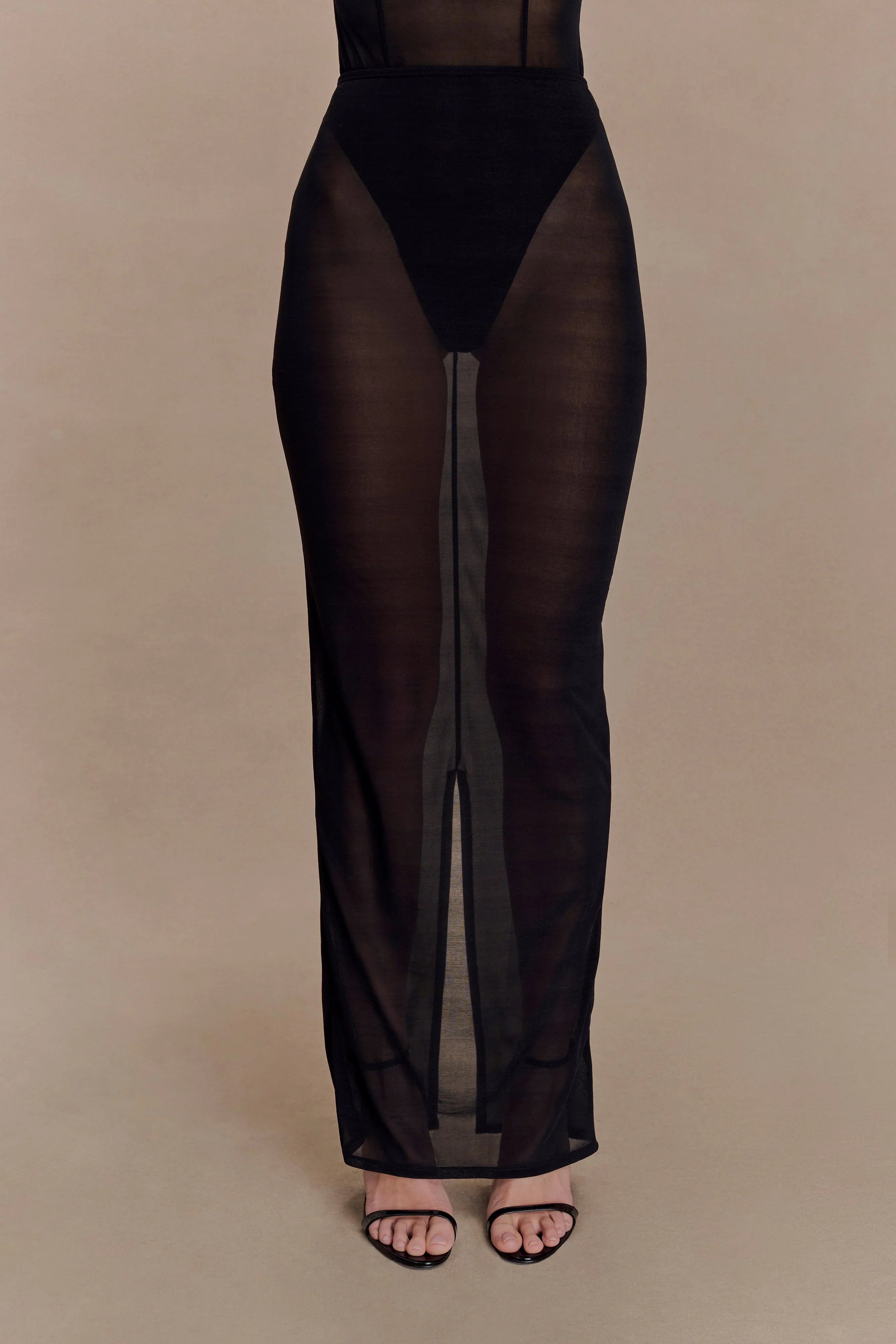 Aoife Mesh Maxi Skirt Black