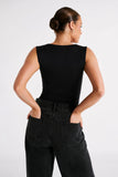 Linley Recycled Nylon Long Line Top Black