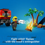 LEGO City 4x4 Fire Truck with Rescue Boat Building Toy for Boys Girls Ages 5 Gift for Birthdays Truck Toy W 3 Minifigures 60412
