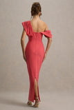 Angelina Pink Draped Shoulder Maxi Dress