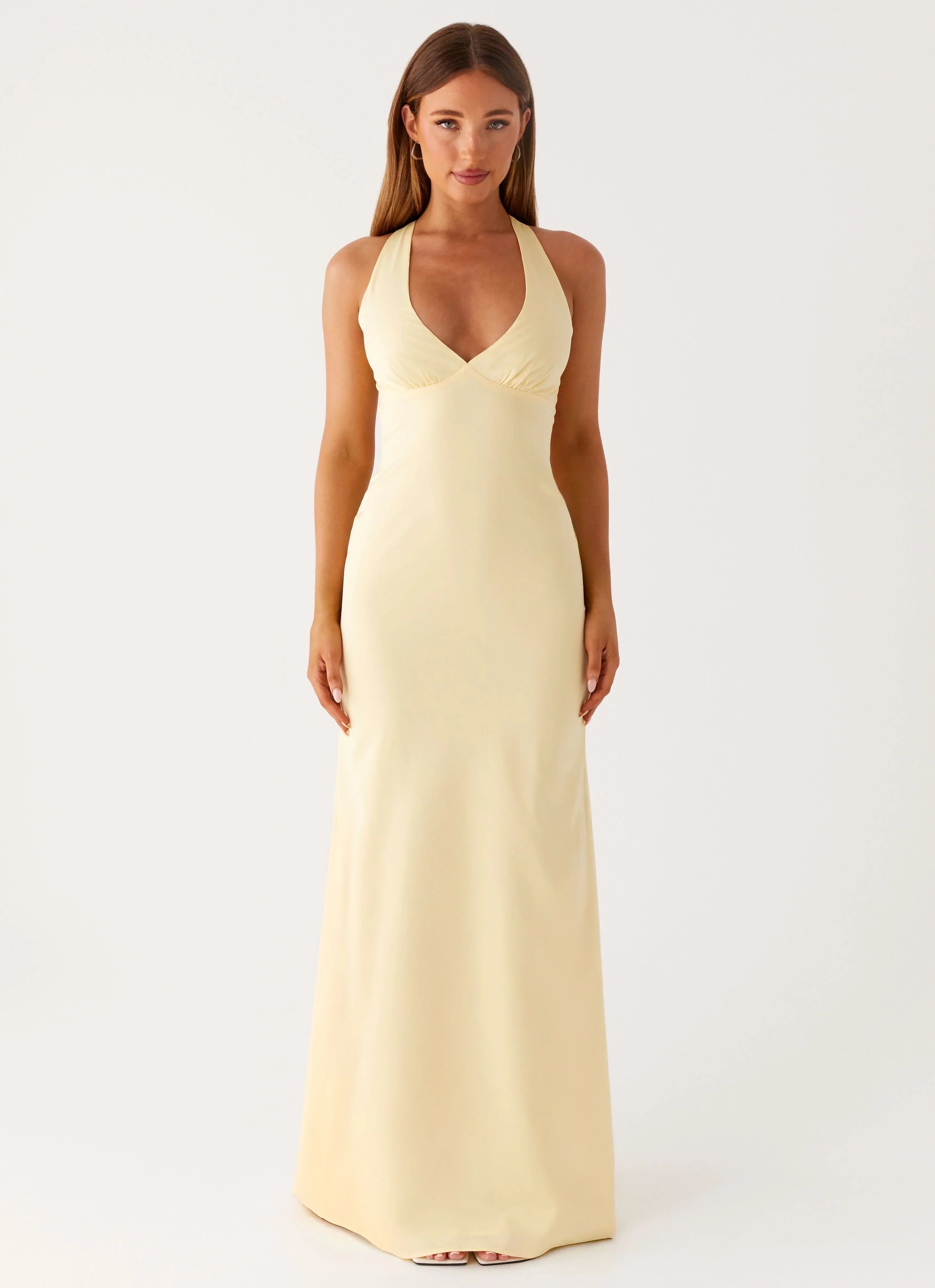 Desi Halterneck Maxi Dress Yellow