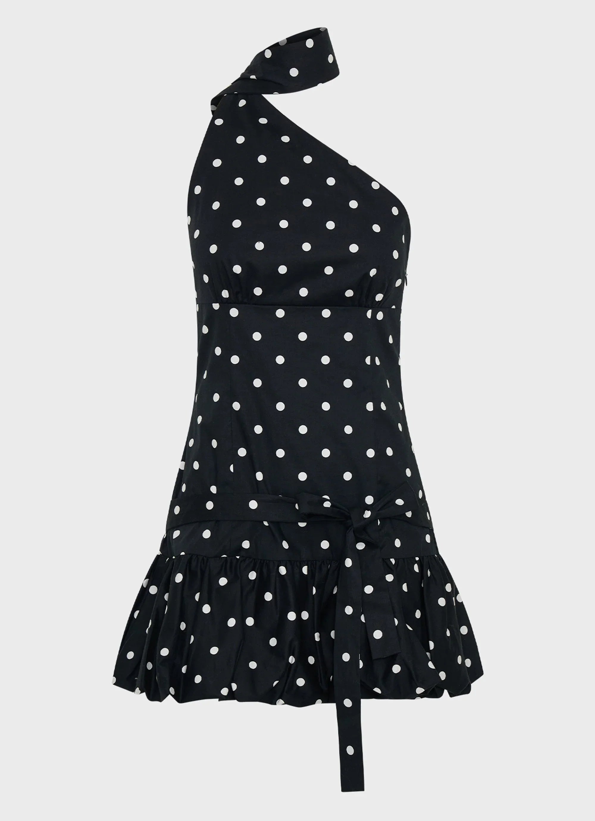 Belina Scarf Mini Dress Black Polkadot