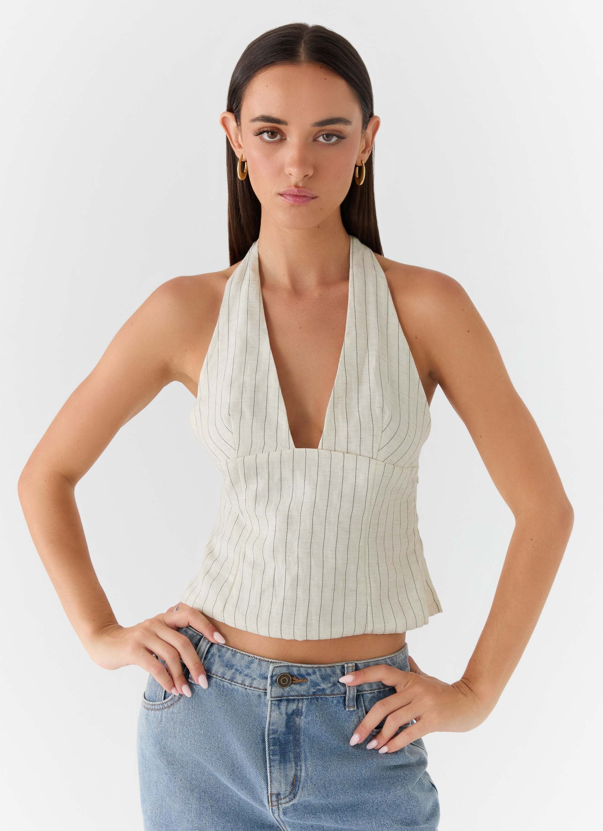 Amiera Halter Top Desert Stripe