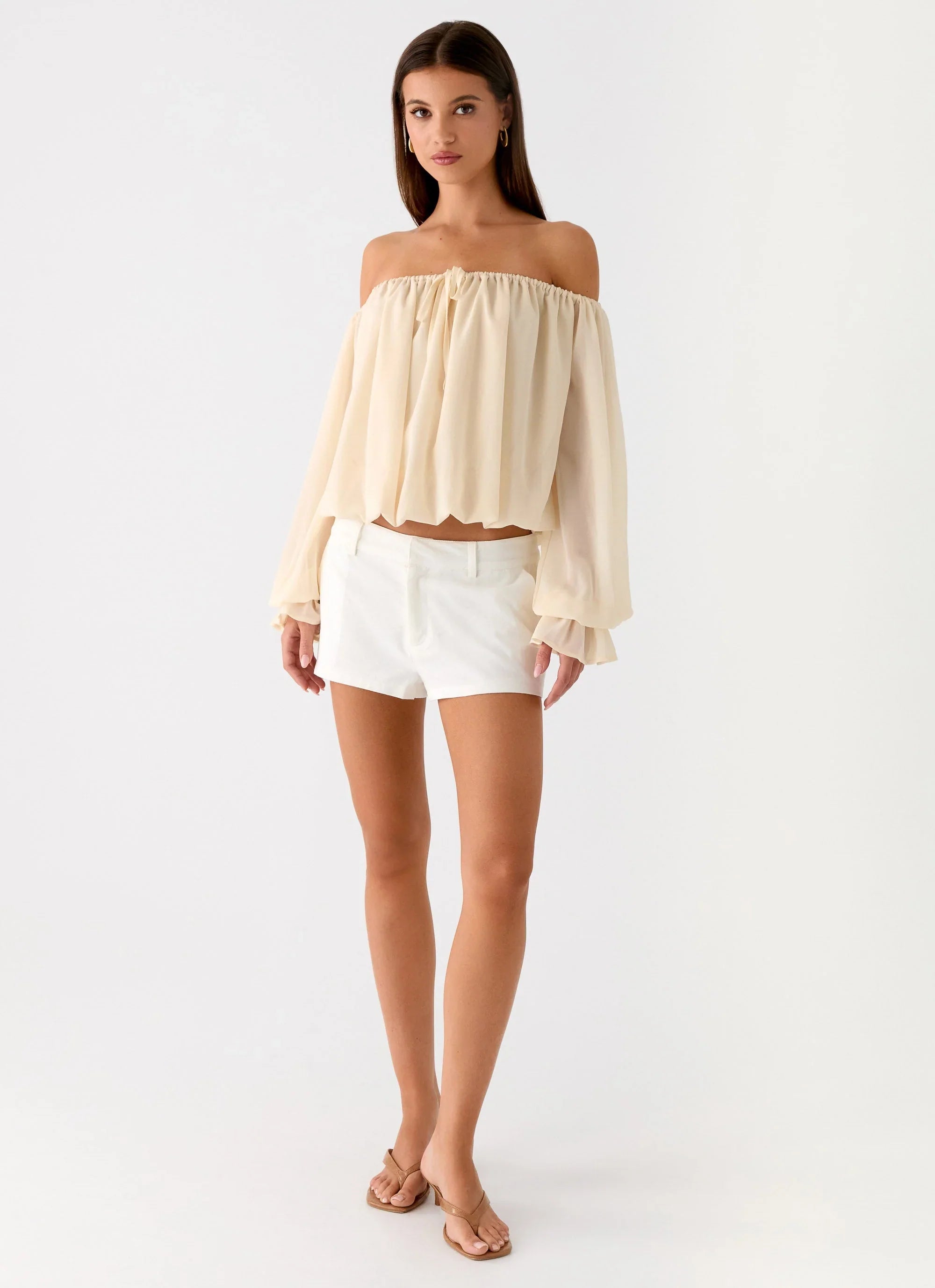Sandali Off Shoulder Top Cream