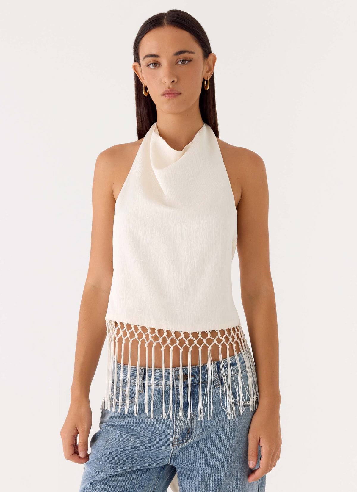 Mania Tassel Top Ivory