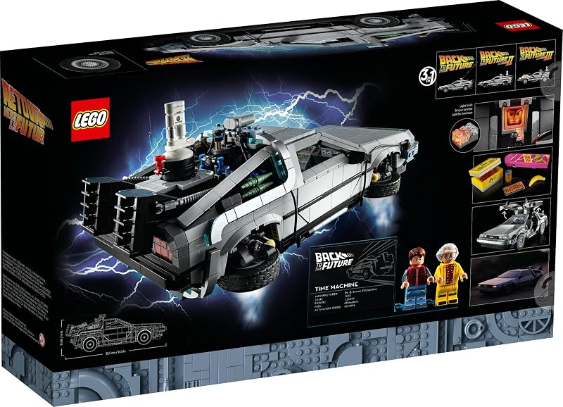LEGO Icons Back to the Future Time Machine 10300 Model Car Building Kit Based on the Delorean from the Iconic Movie Perfect Build for Teens and Adults Who Love to Create
