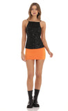 Sequin Open Back Top in Black