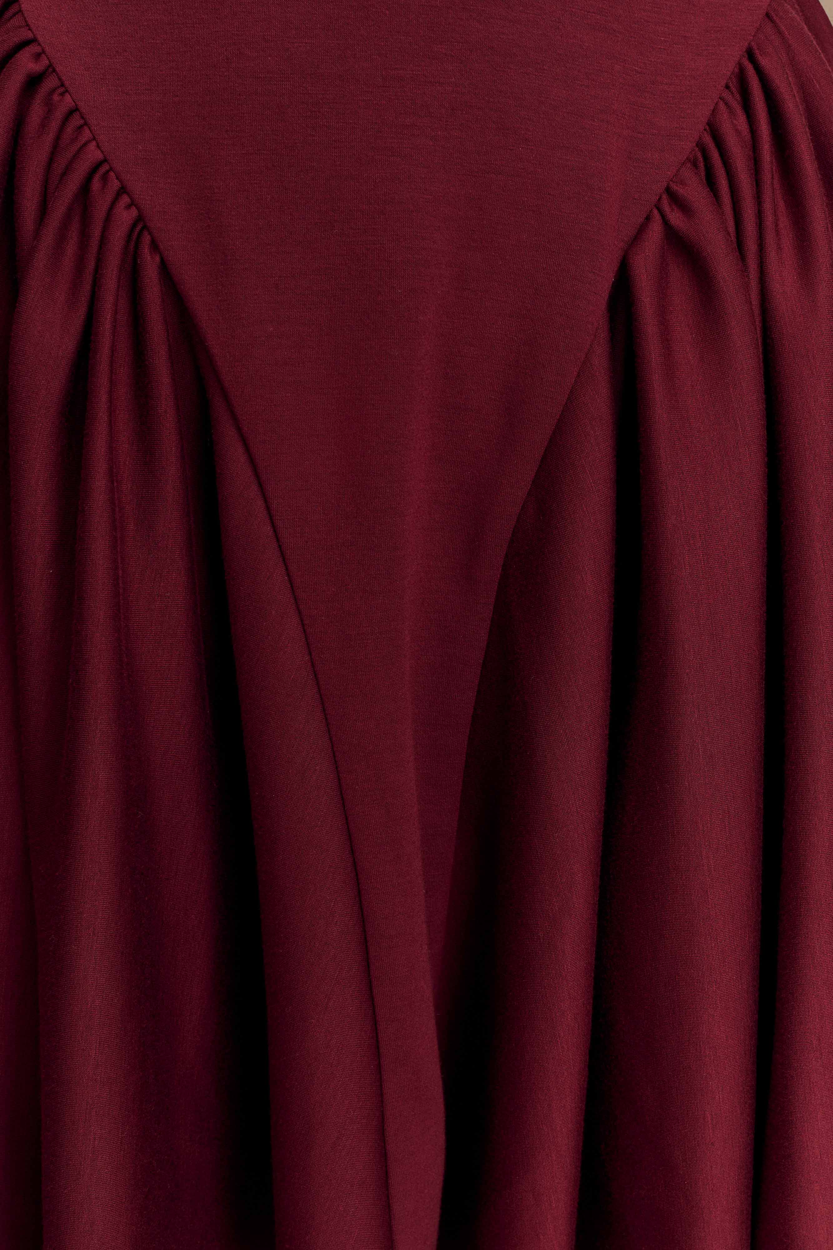 Sharon Scuba Jersey Mini Dress Wine
