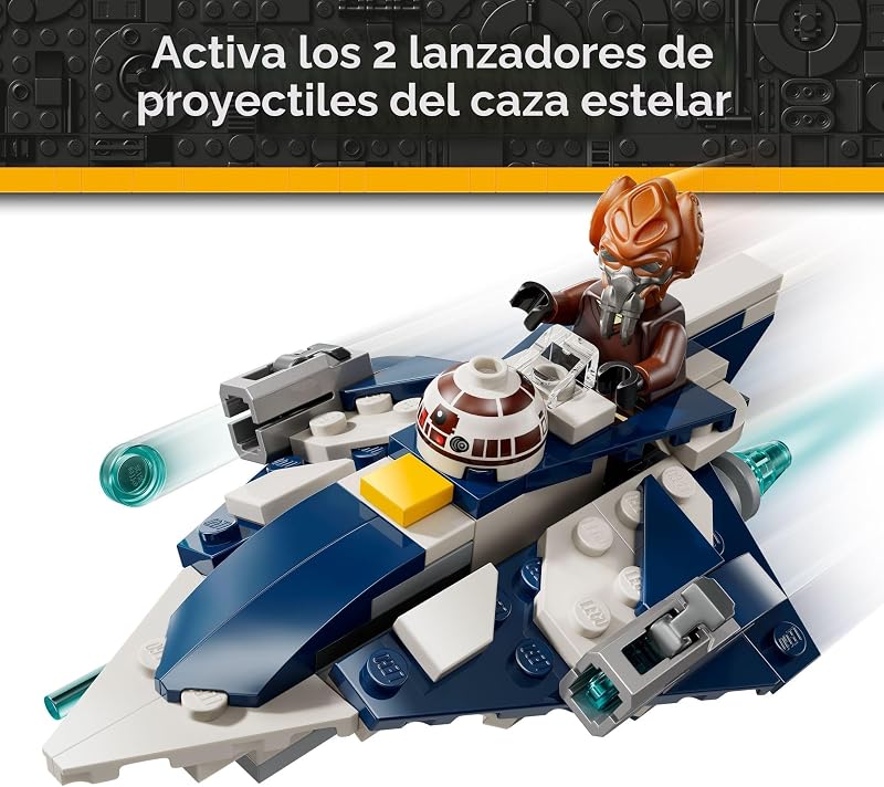 LEGO Star Wars Plo Koons Jedi Starfighter Microfighter Juguete para Niños Juguete de construcción para juego de simulación Juego de las Guerras Clon y decoración de habitación para niños y niñas