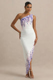 Sybil Wisteria Floral Print Asymmetric Midi Dress