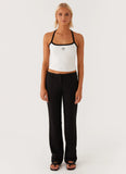 Signature Monogram Halter Top White