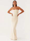 Romee Strapless Maxi Dress Pastel Yellow