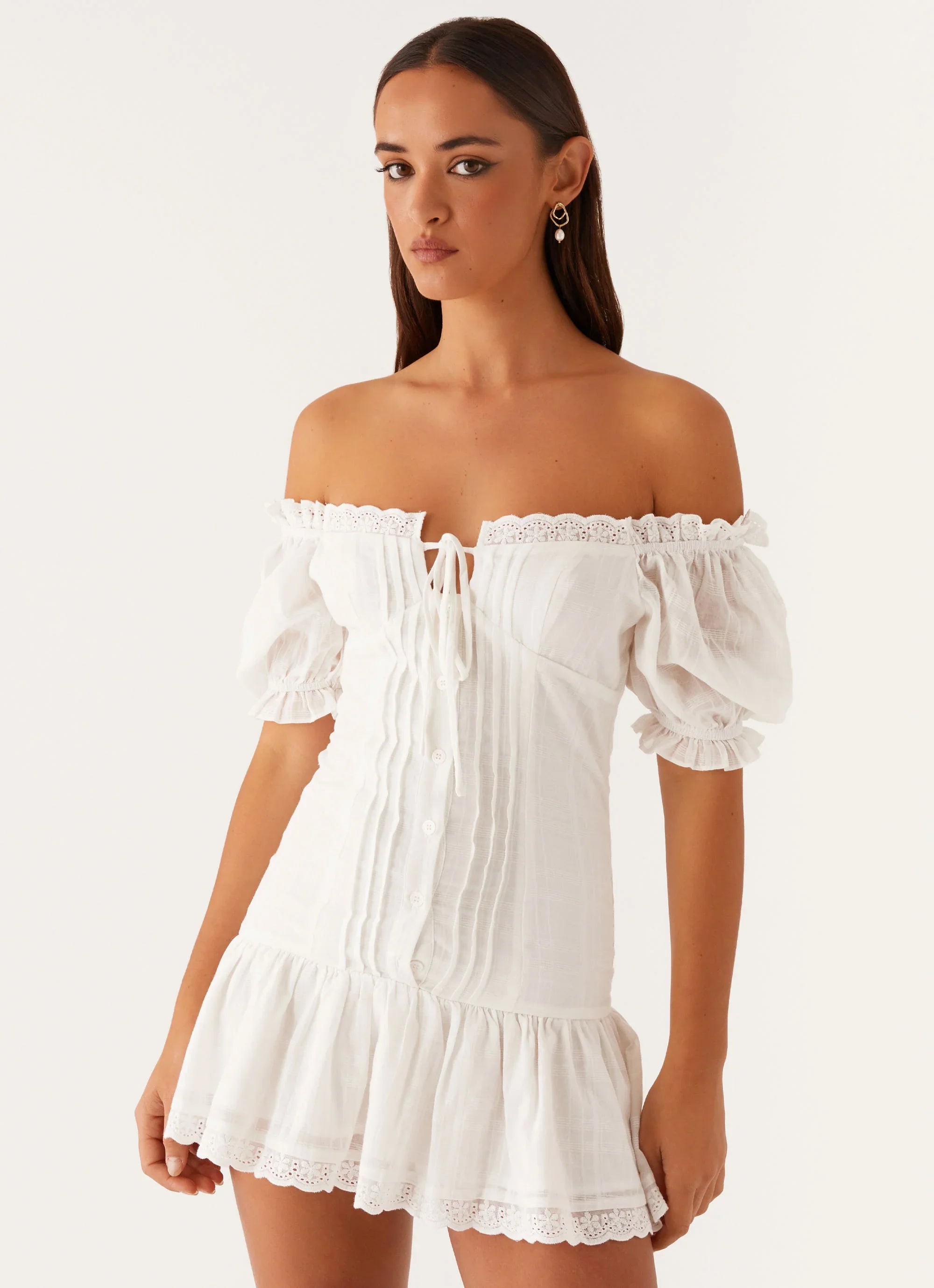 Hundred Percent Mini Dress White