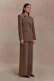 Arlo Wide Leg Suiting Trouser Cacao Brown