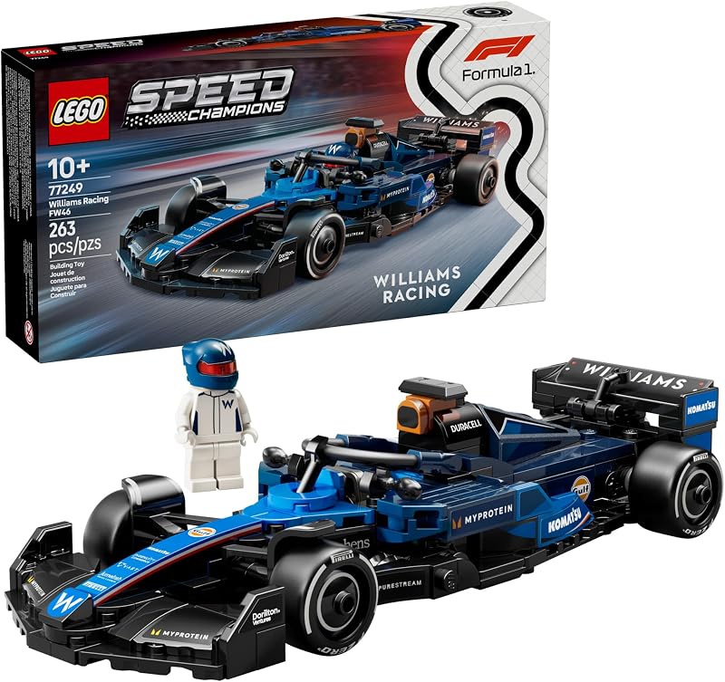 LEGO Speed Champions Williams Racing FW46 F1 Race Car Toy Building Set for Kids Boys Girls Ages 10 Toy Car for F1 Fans Gift Idea for Birthday 77249