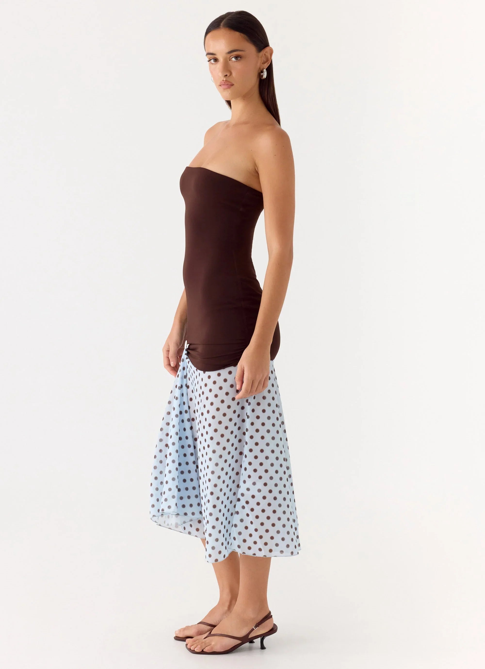 Schell Midi Dress Chocolate Dot