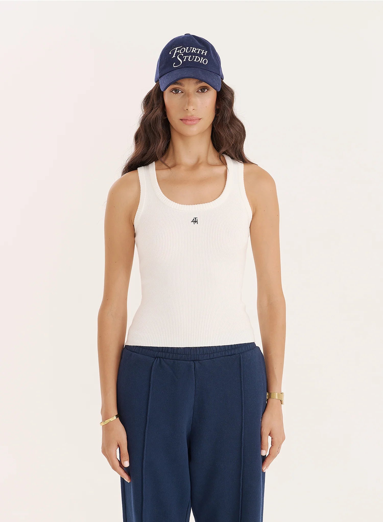 White Knitted 4th Vest Top