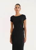 Black Jersey Cut Out Maxi Dress