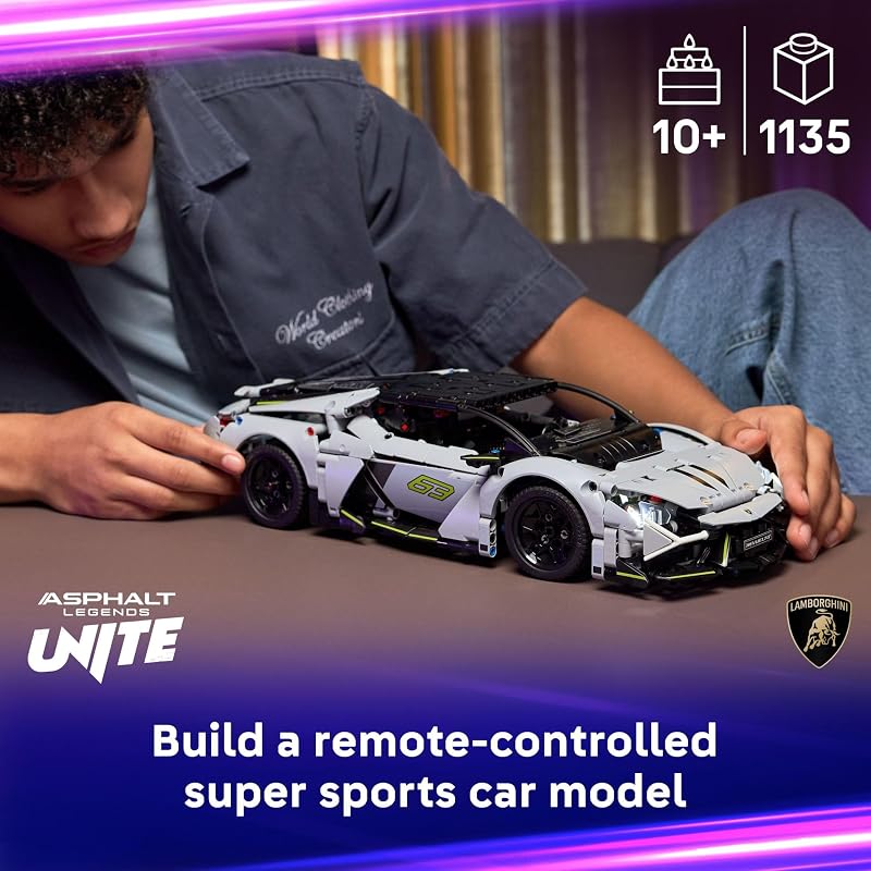 LEGO Technic Lamborghini Revuelto Super Sports Car Toy Building Set for Girls Boys Lamborghini Model Kit for Kids Ages 10 Makes a Great Gift for Kids Car Enthusiasts 42214