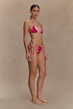 Marquise Bikini Top Dragonfruit Deco Fleur Print