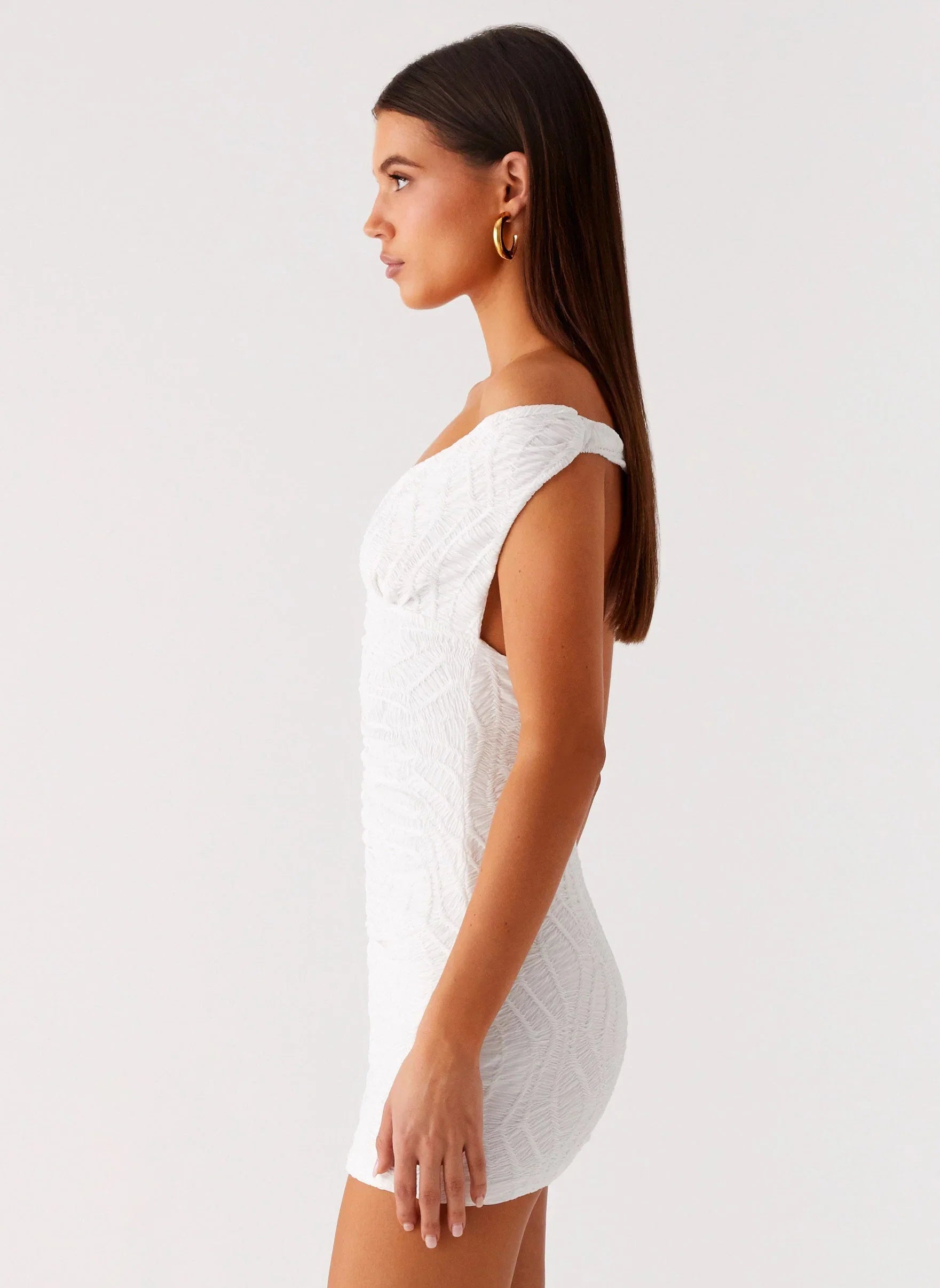 Takoda Off Shoulder Mini Dress White