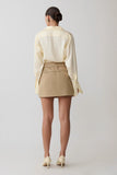 Gia Long Sleeve Satin Shirt Buttermilk
