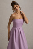 Annalise Lilac Bandeau Skater Midi Dress