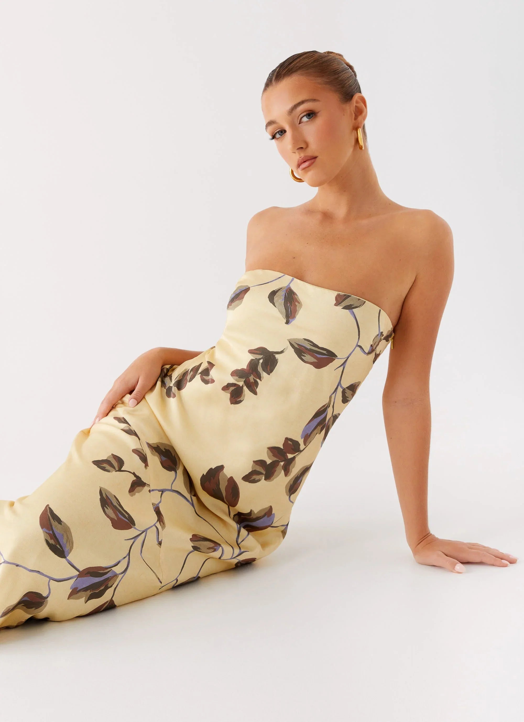Alisa Strapless Maxi Dress Buttercream Bliss
