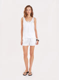 Cream Satin Tie Front Vest Top