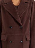 Chocolate Double Breasted Longline Coat