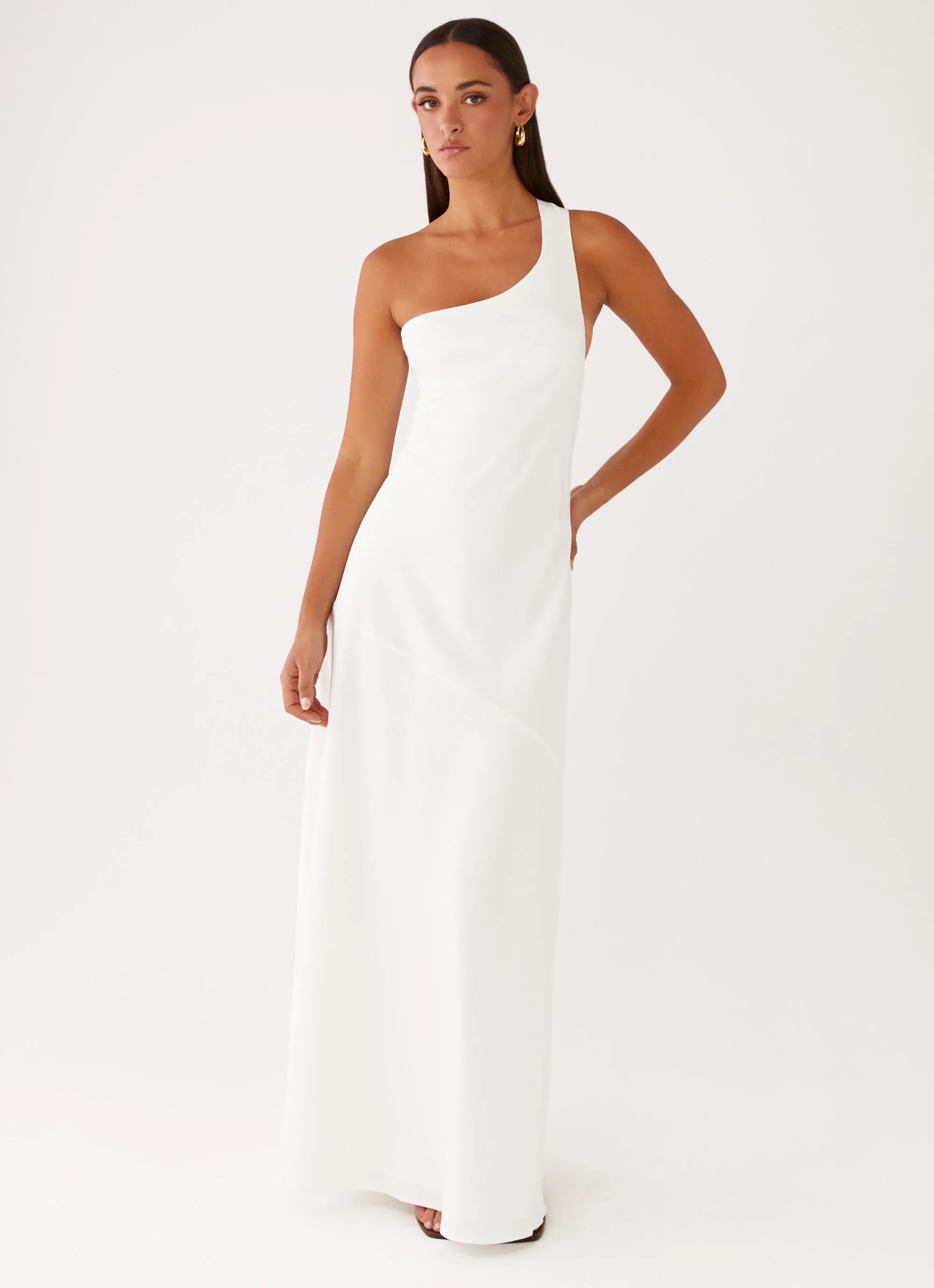 Oaklyn One Shoulder Maxi Dress Ivory