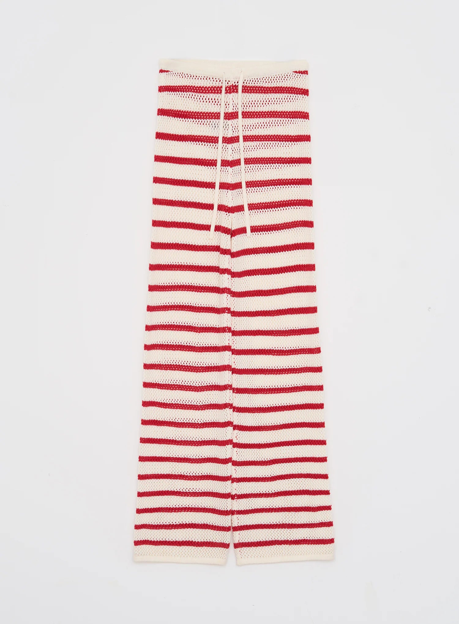 Red And White Striped Knitted Trouser
