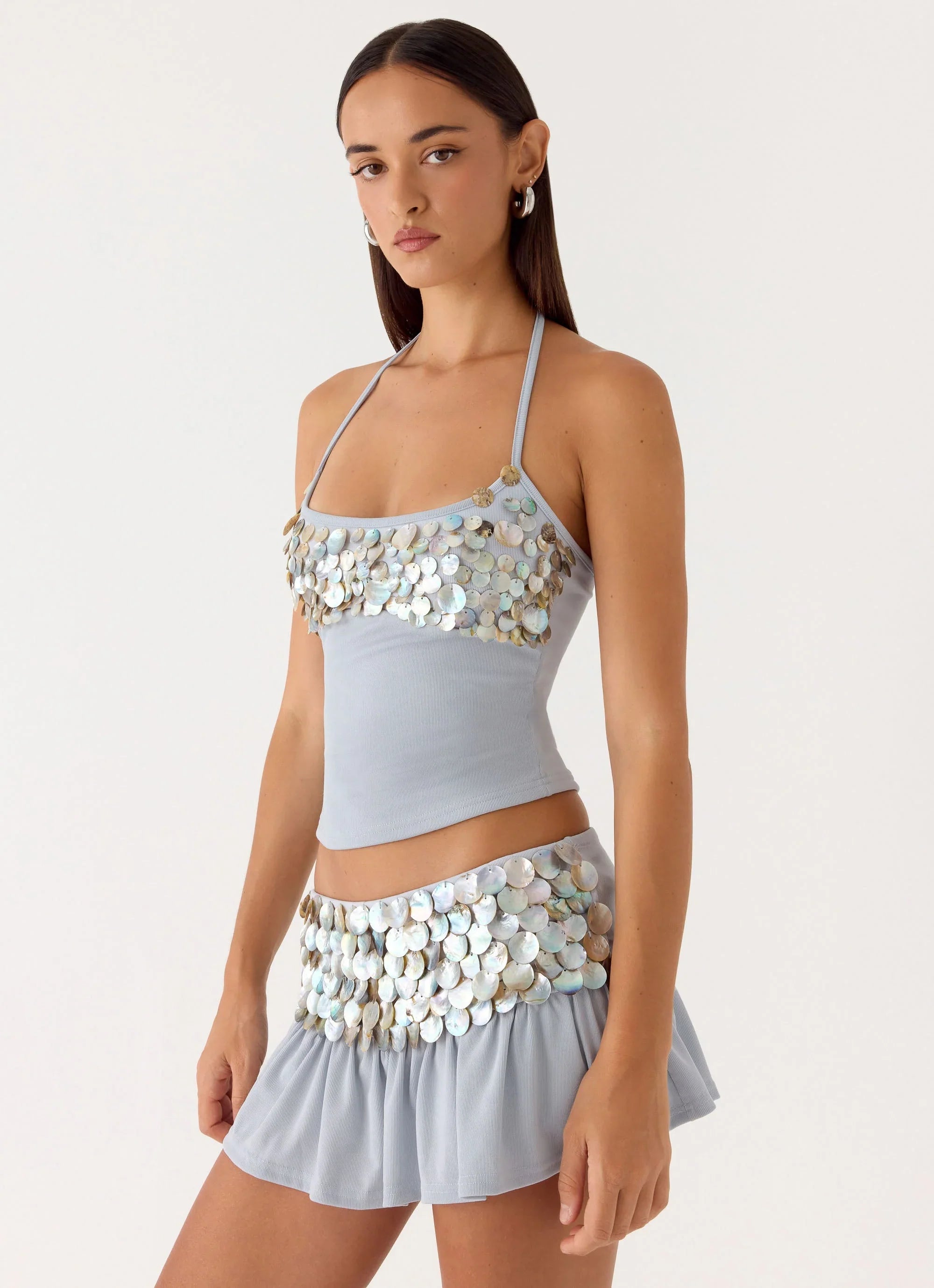 Merinda Halter Top Misty Blue