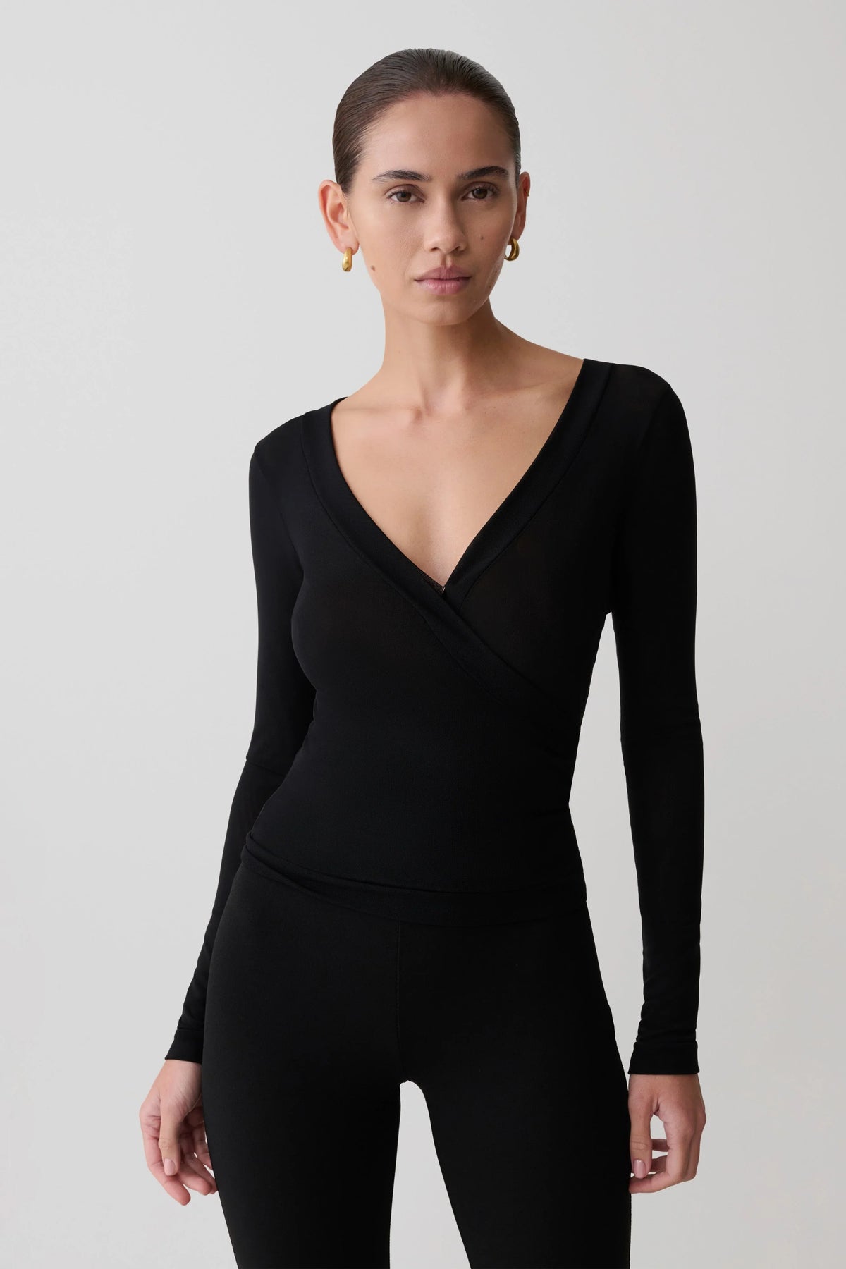 Lumi Long Sleeve Mesh Top Black