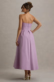 Annalise Lilac Bandeau Skater Midi Dress