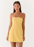 Honey Bow Mini Dress Yellow