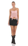 Lace Babydoll Top in Pink