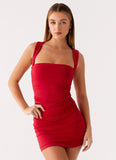Mystic Fern Mini Dress Merlot Red
