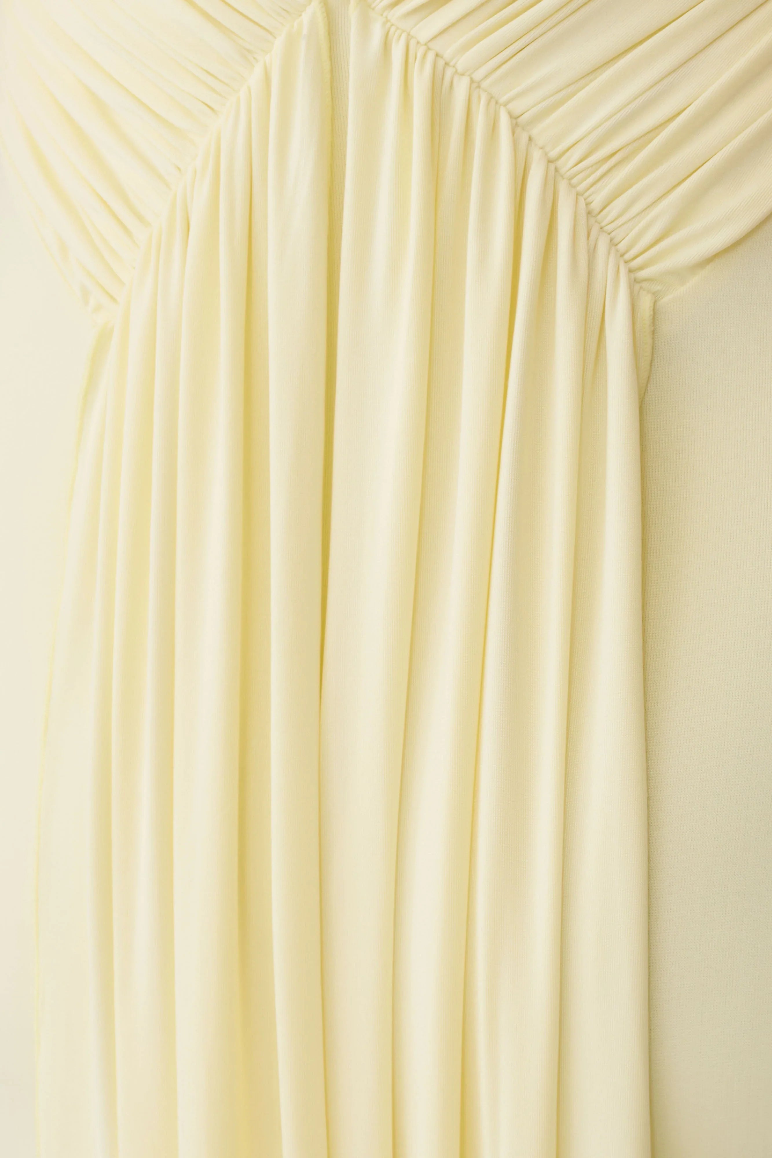 Maely Gathered Slinky Maxi Dress Lemon