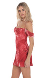 Rose Off Shoulder Dress in Red