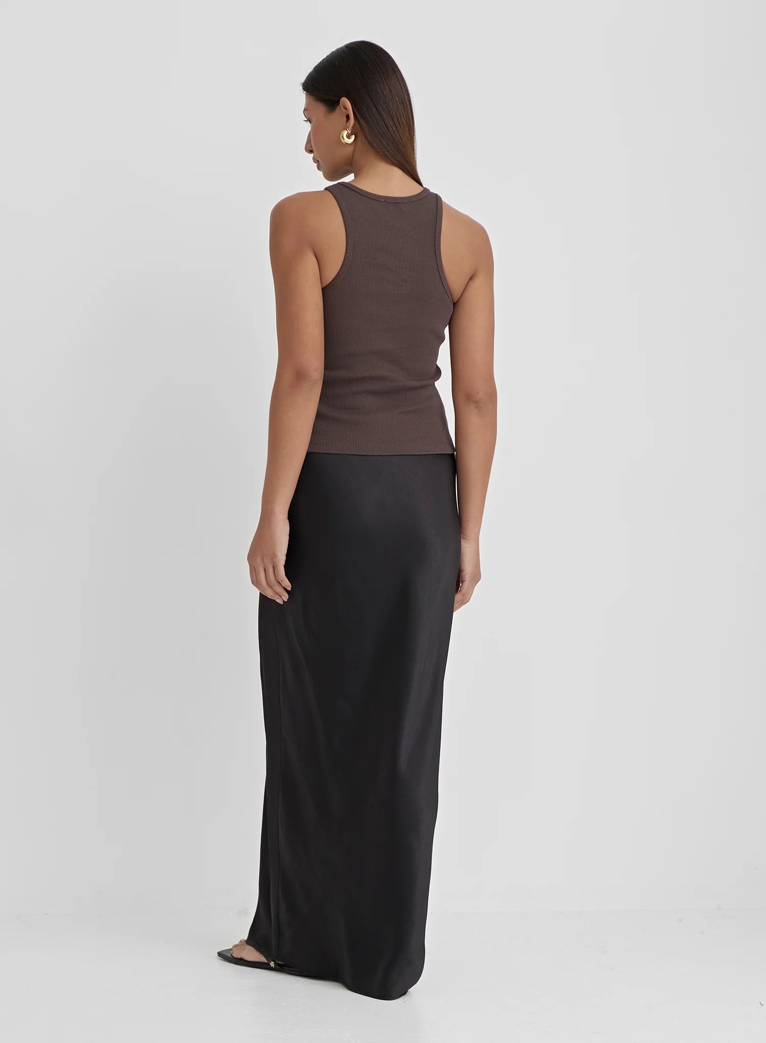 Chocolate Brown 4th Branded Racer Vest Top